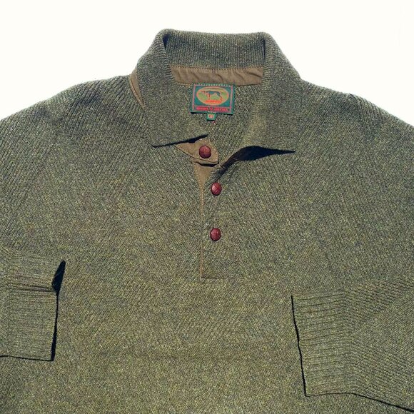 VTG Men’s Jagdhund Nimrod of Austria 100% Virgin Wool Sweater Olive, Size 58/XXL - Picture 1 of 10